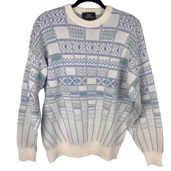 Sears Other - Sears, the Men’s Store, Vintage Men’s Sweater. Color: White/Blue/Green. Size: L.